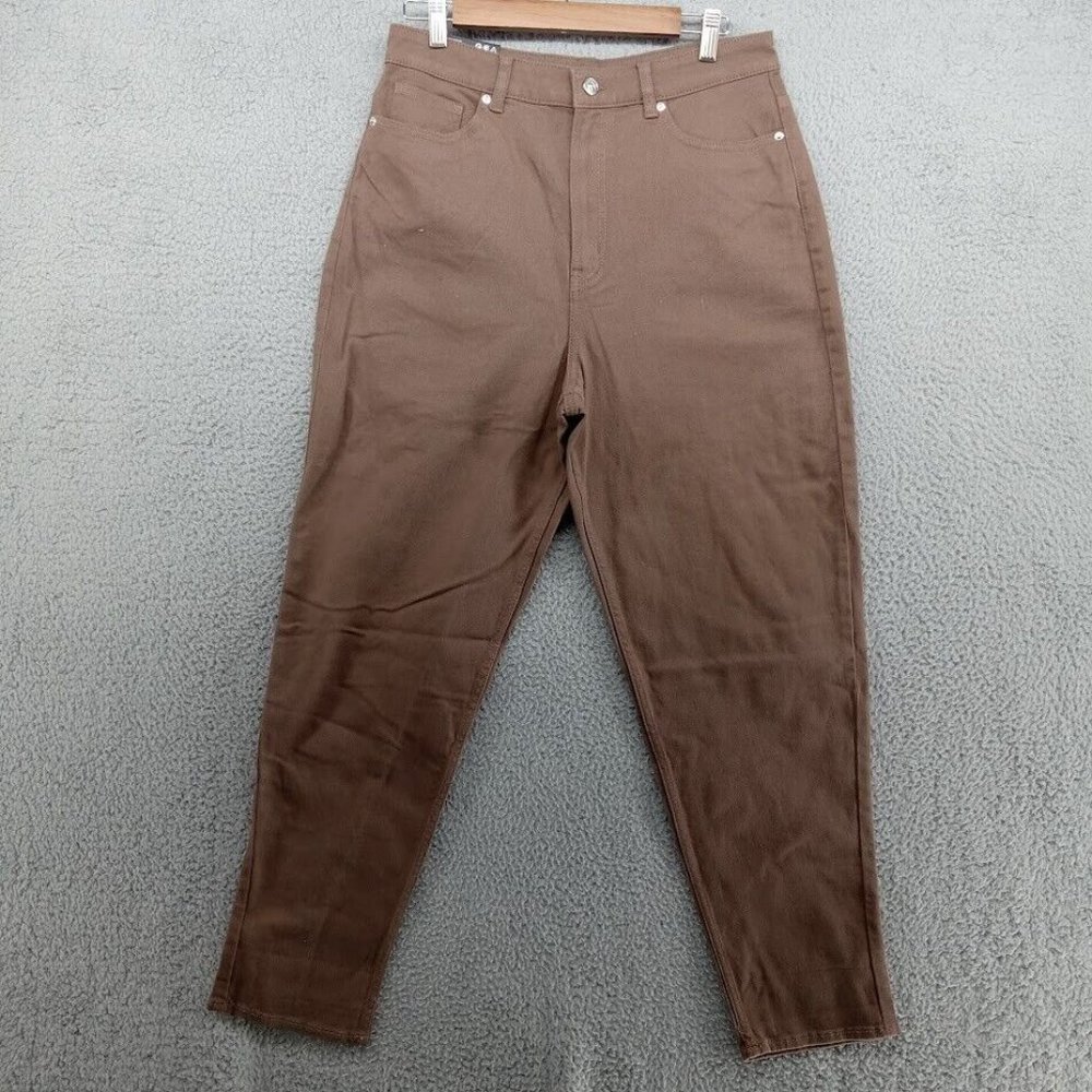 Divided Jeans Womens 10 Brown Loose Mom Fit High Waist Ankle Length Casual